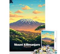 Puzzle da 1000 pezzi per adulti poster del Monte Kilimangiaro giocattolo educativo regalo per compleanni giochi rilassanti collezione di artisti belle arti dimensioni 38x26cm