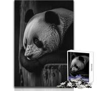 Puzzle da 1000 pezzi per adulti, poster del panda pensante, rilassante e calmante, hobby da interno, giocattolo per il tempo libero, vestibilità precisa, dimensioni 50x75cm