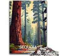 Puzzle da 1000 pezzi per adulti,poster del Parco nazionale Sequoia,aiuta il cervello a esercitare i giocattoli che creano dipendenza e coltivano la pazienza,collezione di artisti,belle arti (38x26cm)