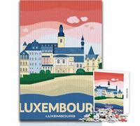 Puzzle da 1000 pezzi per adulti, poster di viaggio della città di Lussemburgo, per rilassarsi nel tempo libero, taglio netto, senza cuciture, dimensioni del giocattolo: 38x26cm