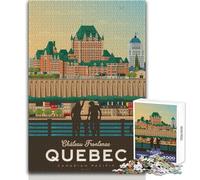 Puzzle da 1000 pezzi per adulti, poster di viaggio della città di Quebec, gioco educativo per famiglie, decorazione perfetta, regalo di compleanno, dimensioni 38x26cm