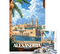 Puzzle da 1000 pezzi per adulti poster di viaggio di Alessandria d'Egitto puzzle da 1000 pezzi gioco impossibile regalo per compleanni sfida impegnativa (50x75cm)