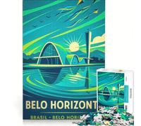 Puzzle da 1000 pezzi per adulti, poster di viaggio di Belo Horizonte, Brasile, decorazione murale, interazione genitore-figlio, ideale come regalo 38x26cm