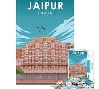 Puzzle da 1000 pezzi per adulti poster di viaggio di Jaipur India giochi rilassanti per un gioco educativo sfida giocattolo regali di Babbo Natale segreto analisi e logica (dimensioni 38x52cm)