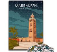 Puzzle da 1000 pezzi per adulti, poster di viaggio di Marrakech da 1000 pezzi per adolescenti, rafforza l'amore tra coppie dai 14 anni in su (26x38cm)