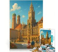 Puzzle da 1000 pezzi per adulti, poster di viaggio di Monaco di Baviera, Germania, giochi educativi, decorazione per la casa, collezione d'artista, belle arti 38x52cm