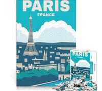 Puzzle da 1000 pezzi per adulti poster di viaggio di Parigi Francia gioco impossibile analisi e logica per rafforzare l'amore tra le coppie 38x52cm