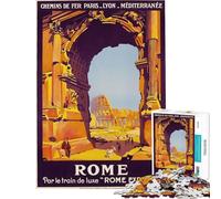 Puzzle da 1000 pezzi per adulti poster di viaggio di Roma giochi rilassanti per un gioco educativo sfida giocattolo regali di Babbo Natale segreto analisi e logica (dimensioni 38x52cm)