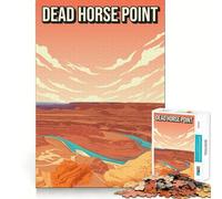 Puzzle da 1000 pezzi per adulti,poster di viaggio vintage del Dead Horse Point State Park,taglio di alta qualità,divertente gioco che stimola la mente,rilassante,regalo di Natale (38x52cm)