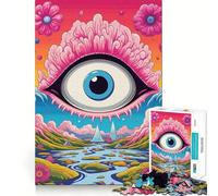 Puzzle da 1000 pezzi per adulti, poster psichedelico con occhio LSD, taglio netto, gioco di concentrazione, regalo, gioco per il tempo libero, scena natalizia (50x75cm)