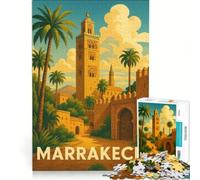 Puzzle da 1000 pezzi per adulti, poster vintage di Marrakech, gioco educativo, difficile e stimolante, collezione d'artista, belle arti 38x26cm