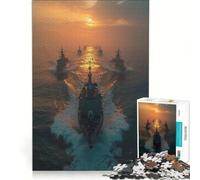 Puzzle da 1000 pezzi per adulti potente flotta di navi da guerra gioco impossibile analisi e logica per rafforzare l'amore tra le coppie 38x52cm