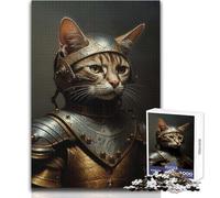 Puzzle da 1000 pezzi per adulti, Povero cavaliere, Gatto, rilassante, dolce, svago, taglio fine e liscio, giocattolo artigianale, dimensioni 50x75cm