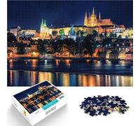 Puzzle da 1000 pezzi per adulti Praga illuminata Antistress Vacanza in patria Uccidere il tempo con poster abbinato e foglio di quiz 38x26cm