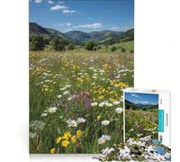 Puzzle da 1000 pezzi per adulti: Prato fiorito in una valle gioco divertente stimolante da completare per rafforzare l'amore tra le coppie 38x52cm