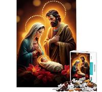 Puzzle da 1000 pezzi per adulti presepe con Gesù gioco rilassante giocattolo educativo regalo di Babbo Natale segreto attività per la famiglia (dimensioni 38x26cm)