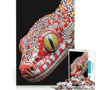 Puzzle da 1000 pezzi per adulti primo piano di un geco dagli occhi rossi gioco impossibile analisi e logica per rafforzare l'amore tra le coppie 38x52cm