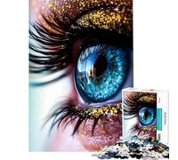 Puzzle da 1000 pezzi per adulti primo piano di un occhio blu giochi per famiglie sfida di intelligenza giocattolo avvincente regalo divertente decorazione per la casa (dimensioni 38x26cm)