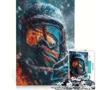 Puzzle da 1000 pezzi per adulti primo piano di uno sciatore in una tempesta di neve gioco impossibile impegnativo da completare ideale come regalo 38x52cm