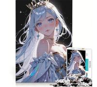 Puzzle da 1000 pezzi per adulti, principessa anime con corona, decorazione da parete, difficile, compleanno e Natale 38x26cm