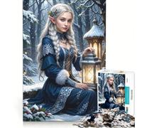 Puzzle da 1000 pezzi per adulti Principessa elfa nella neve gioco educativo migliora la memoria compleanno e Natale 38x26cm