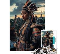 Puzzle da 1000 pezzi per adulti Principessa guerriera in una città futuristica Gioco intellettuale per famiglie adatto anche alle coppie Ottimo regalo per gli amanti dei giochi (dimensioni 50x75cm)