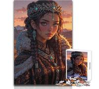 Puzzle da 1000 pezzi per adulti Principessa mongola︰ Tramonto Nomade Decorazione artistica per la casa Gioco pratico per bambini dai 14 anni in su (dimensioni 38x52cm)