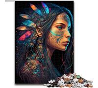 Puzzle da 1000 pezzi per adulti, Principessa nativa americana, puzzle difficili per adulti, dimensioni 50x75cm, divertimento per la serata di gioco in famiglia, opera d'arte decorativa fai da te