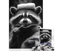 Puzzle da 1000 pezzi per adulti procione che si lava i denti giocattoli antistress regali di compleanno giochi per famiglie collezione di artisti belle arti dimensioni 38x26cm