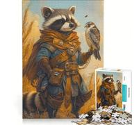 Puzzle da 1000 pezzi per adulti Procione Falconiere Gioco Impossibile Sfida da Completare Ideale come Regalo 38x26cm