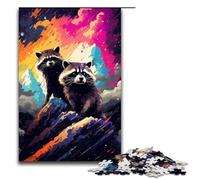 Puzzle da 1000 pezzi per adulti Procioni nel cratere circondato da schizzi Gioco pratico 75x50 cm
