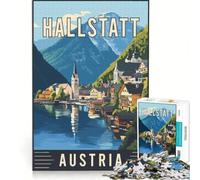 Puzzle da 1000 pezzi per adulti, prodotto a Hallstatt, Austria Gioco rompicapo, antistress divertente Ogni pezzo è unico 38x52cm