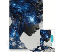 Puzzle da 1000 pezzi per adulti,profilo di donna celeste,decorazione con tagli precisi,gioco di logica,gioco libero,regalo festivo (38x26cm)