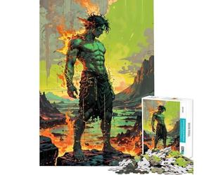 Puzzle da 1000 pezzi per adulti: Prometeo Guardiano della Fiamma Primordiale Gioco rompicapo di analisi e logica compleanno e Natale (dimensioni 38x26cm)