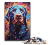 Puzzle da 1000 pezzi per adulti psichedelia colorata con cani al neon ideale come regalo per tutta la famiglia 1000 pezzi (38x26 cm)