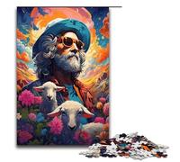 Puzzle da 1000 pezzi per adulti psichedelia colorata del contadino e delle sue pecore puzzle per gioco educativo giocattolo opera d'arte regalo 75x50 cm