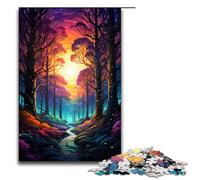 Puzzle da 1000 pezzi per adulti psichedelia colorata nella foresta oscura idee regalo per giocattoli educativi intellettuali decompressivi 75x50 cm