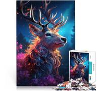 Puzzle da 1000 pezzi per adulti psichedelico fantasy cervo giocattolo per l'intrattenimento della famiglia, analisi e logica per adolescenti dai 14 anni in su, 26 x 38 cm