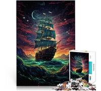 Puzzle da 1000 pezzi per adulti psichedelico nave pirata gioco di partecipazione 26 x 38 cm collezione di artisti belle arti per adolescenti dai 14 anni in su