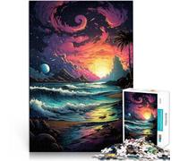 Puzzle da 1000 pezzi per adulti Psichedelico Space Wave Concorso di velocità della mano Adatto per la decorazione del desktop 50 x 74,9 cm per adolescenti dai 14 anni in su