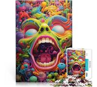 Puzzle da 1000 pezzi per adulti psichedelico teschio puzzle decorazione da parete 26 x 38 cm gioco educativo per compleanno Natale