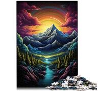 Puzzle da 1000 pezzi per adulti "Psychedelic Alps" come regalo 26 x 38 cm, intera famiglia per adolescenti dai 14 anni in su