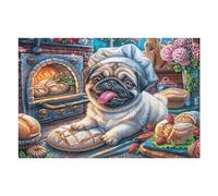 Puzzle Da 1000 Pezzi Per Adulti Pug Dog Christmas Fireplace 75x50cm Livello Principiante Per Nuovi Giocatori Montaggio Facile Esperienza Fluida Adatto A Tutte Le Età