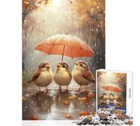 Puzzle da 1000 pezzi per adulti: Pulcini sotto l'ombrello - Gioco educativo adatto a coppie decorazione per la casa regalo di compleanno regalo di viaggio (38x26cm)
