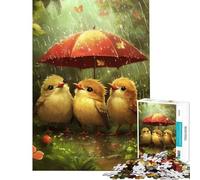 Puzzle da 1000 pezzi per adulti pulcini sotto l'ombrello gioco rilassante per adulti decorazione per la casa regalo per tutta la famiglia (dimensioni 50x75cm)