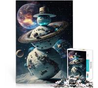Puzzle da 1000 pezzi per adulti Pupazzo di neve cosmico Giocattolo educativo intellettuale decomprimente Migliorare l'amore tra le coppie 75x50cm