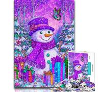 Puzzle da 1000 pezzi per adulti, pupazzo di neve di Natale, antistress, per ammazzare il tempo durante le vacanze, gioco educativo per compleanni, Natale per bambini dai 14 anni in su, 38x26cm