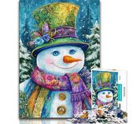 Puzzle da 1000 pezzi per adulti, pupazzo di neve, gioco stimolante, giocattoli, regalo di compleanno, regali, arte murale per bambini dai 14 anni in su, 38x26cm
