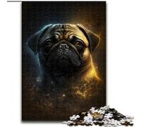 Puzzle da 1000 pezzi per adulti, puzzle a forma di carlino dorato, realizzato in cartone, regalo perfetto per compleanni, feste e decorazioni per la casa, 1000 pezzi(26x38cm)