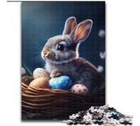 Puzzle da 1000 pezzi per adulti, puzzle a forma di coniglietto pasquale per adulti, attività di legame familiare, feste e compleanni (dimensioni 50x75cm)